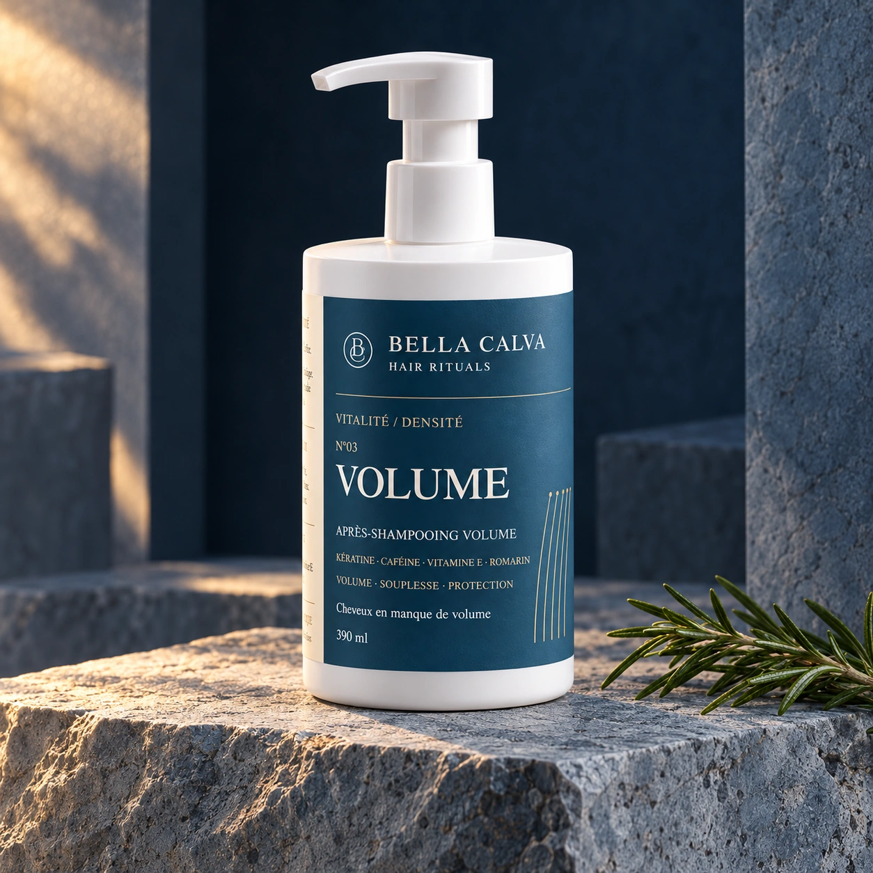 Volume, après-shampooing Bella Calva, dans son univers de collection